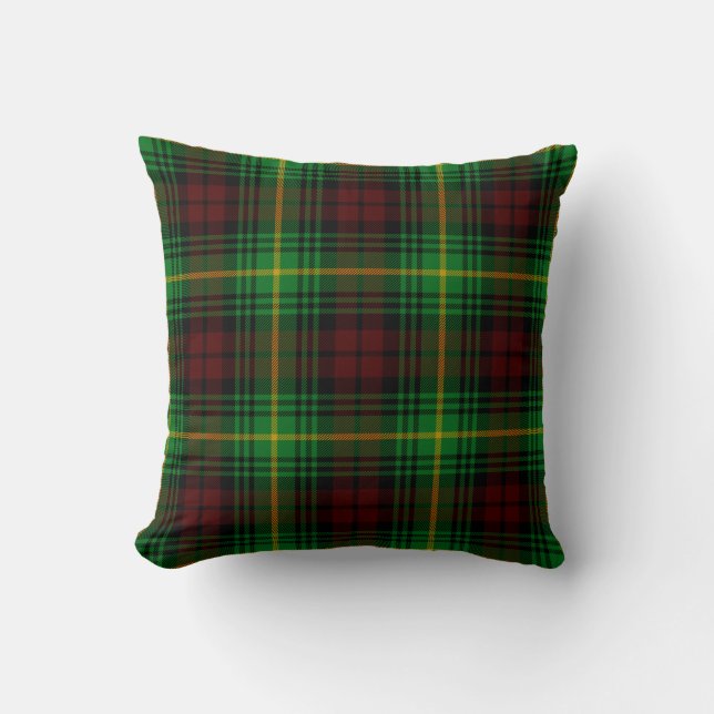 Scottish Clan Martin Tartan Plaid Throw Pillow (Front)