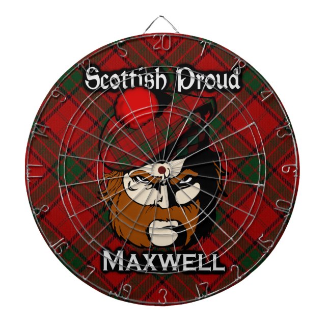 Scottish Clan Maxwell Tartan Dartboard (Front)