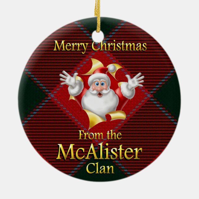 Scottish Clan McAlister Christmas Ornament (Back)