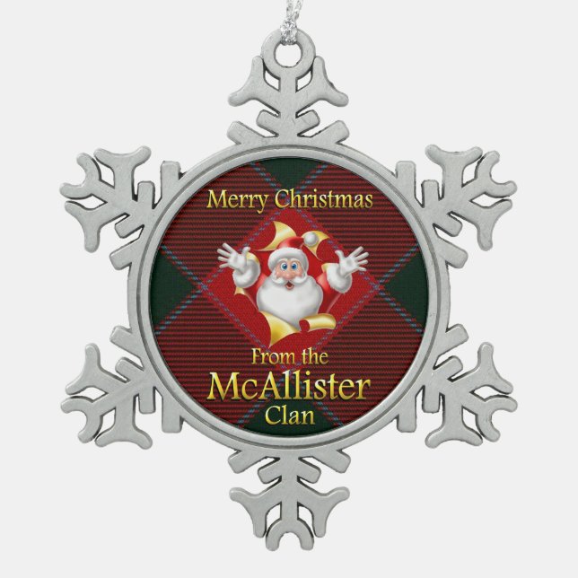 Scottish Clan McAllister Christmas Ornament (Front)