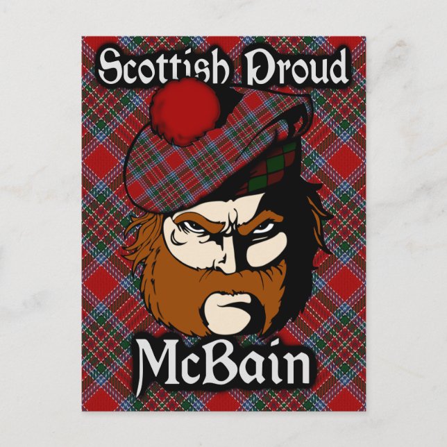 Scottish Clan McBain MacBain Tartan Postcard (Front)