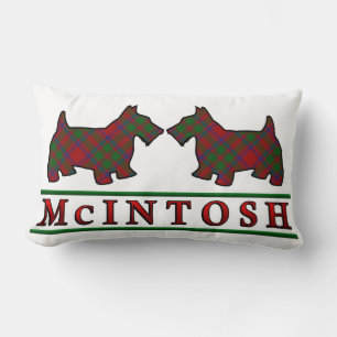Scottish Clan McIntosh Tartan Scottie Dogs Lumbar Pillow