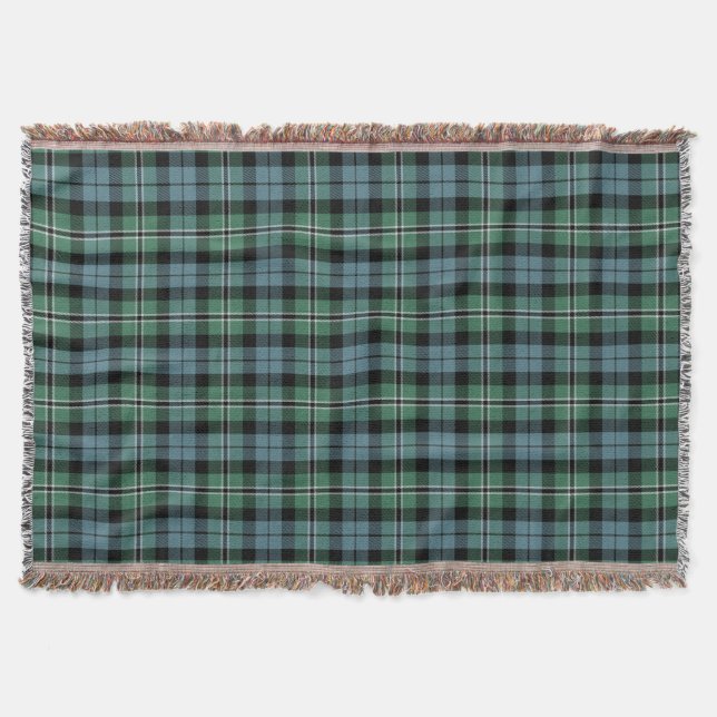 Scottish Clan Melville Tartan Plaid Throw Blanket (Front)