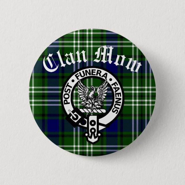 Scottish Clan Mow Crest & Tartan  2 Inch Round Button (Front)