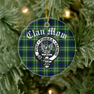 Scottish Clan Mow Crest & Tartan  Ceramic Ornament