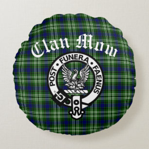 Scottish Clan Mow Crest & Tartan  Round Pillow