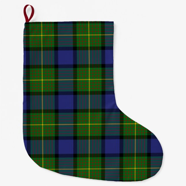 Scottish Clan Muir Tartan Plaid Large Christmas Stocking (Front)