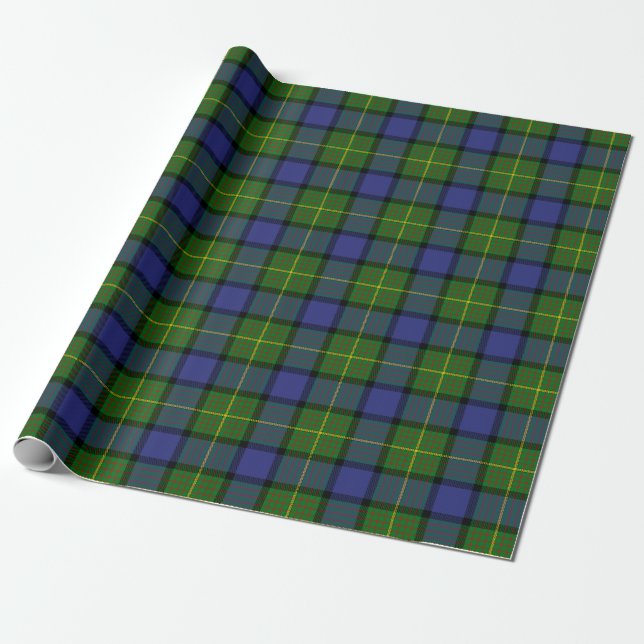 Scottish Clan Muir Tartan Plaid Wrapping Paper (Unrolled)