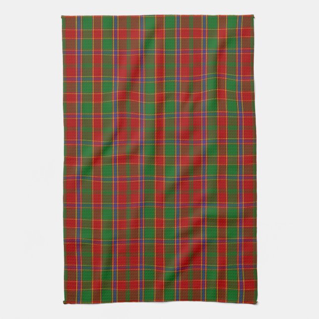 Scottish Clan Munro Tartan Plaid Kitchen Towel (Vertical)