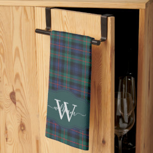 Scottish Clan Murray of Atholl Tartan Monogrmmed Kitchen Towel