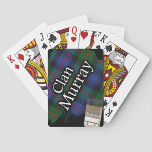 Scottish Clan Murray Tartan Paint Brush Playing Cards