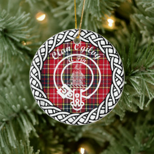 Scottish Clan Ogiluy Tartan and Crest Ceramic Ornament