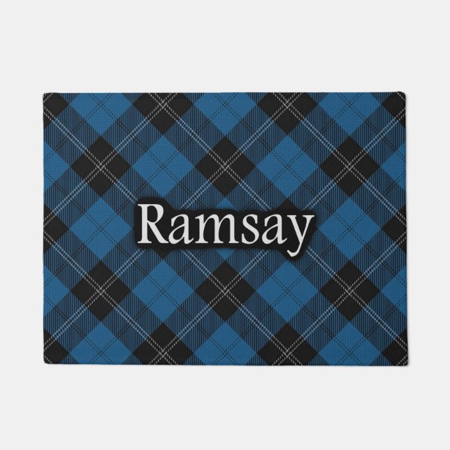 Scottish Clan Ramsay Blue Hunting Tartan Doormat (Front)