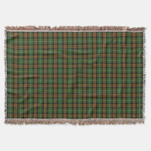 Scottish Clan Ramsay Orange Hunting Tartan Throw Blanket