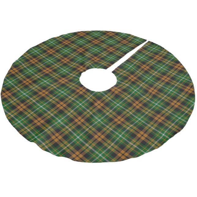 Scottish Clan Ramsay Ramsey Orange Hunting Tartan Brushed Polyester Tree Skirt (Angled)