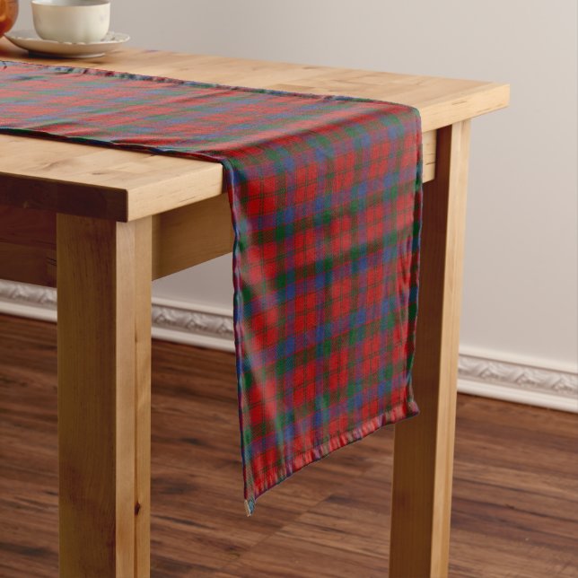 Scottish Clan Robertson Donnachaidh Tartan Plaid Short Table Runner (In Situ)