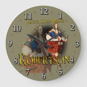 Scottish Clan Robertson Tartan Large Clock