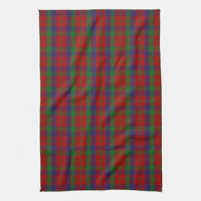 Scottish Clan Robertson Tartan Plaid Kitchen Towel (Vertical)