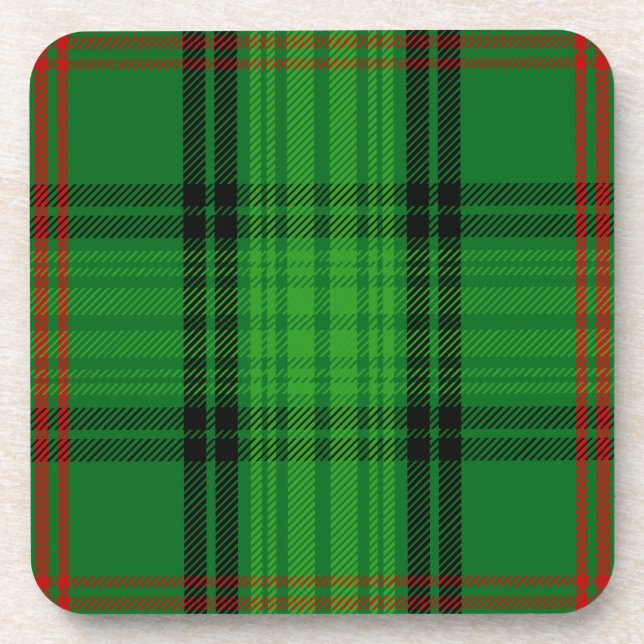 Scottish Clan Ross Tartan Plaid Coaster (Front)