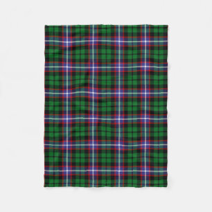 Scottish Clan Russell Tartan Plaid Fleece Blanket