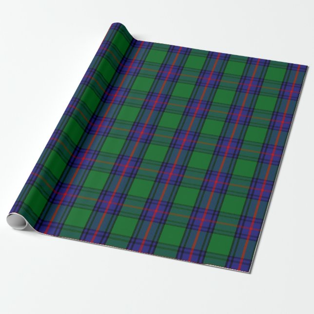 Scottish Clan Shaw Tartan Plaid Wrapping Paper (Unrolled)