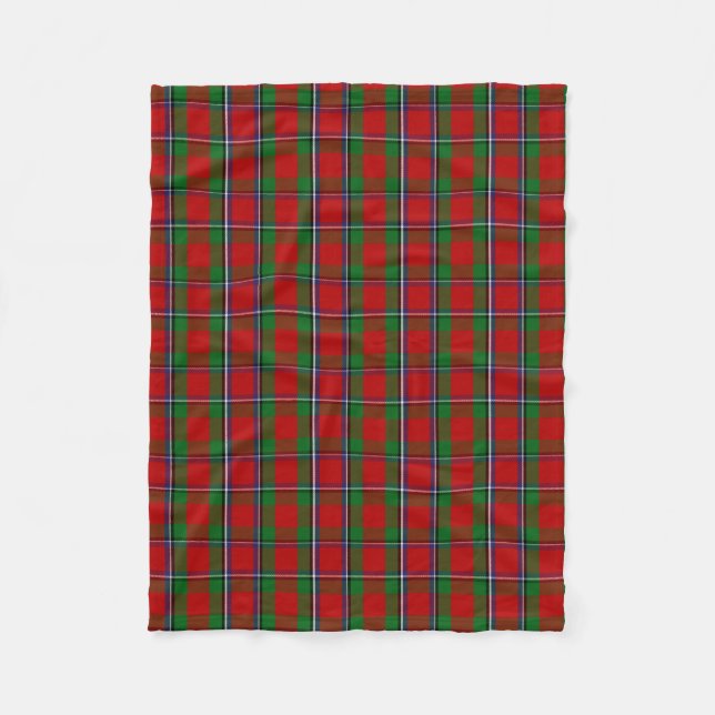 Scottish Clan Sinclair Tartan Plaid Fleece Blanket (Front)