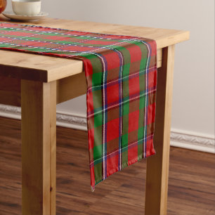 Scottish Clan Sinclair Tartan Plaid Long Table Runner