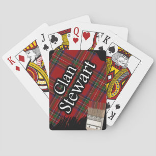 Scottish Clan Stewart Tartan Paint Brush Playing Cards