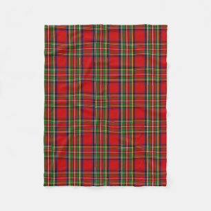 Scottish Clan Stewart Tartan Plaid Fleece Blanket