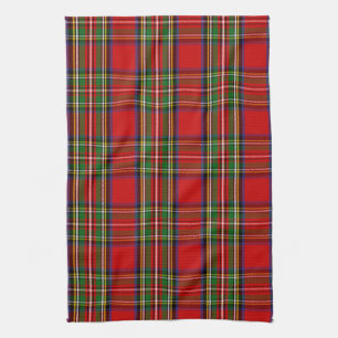 Scottish Clan Stewart Tartan Plaid Kitchen Towel