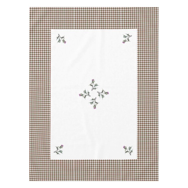 Scottish Clan Stuart Thistle Pattern Table Cloth (Front)