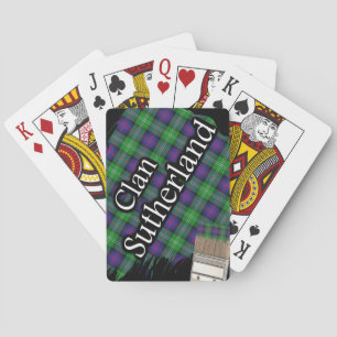 Scottish Clan Sutherland Tartan Paint Brush Playing Cards