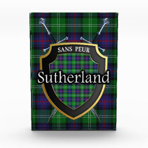 Scottish Clan Sutherland Tartan Photo Block