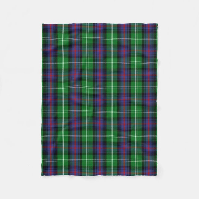 Scottish Clan Sutherland Tartan Plaid Fleece Blanket (Front)