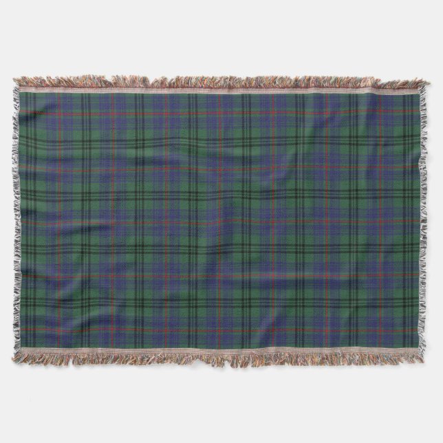 Scottish Clan Walker Tartan Plaid Throw Blanket (Front)