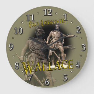 Scottish Clan Wallace Tartan Large Clock