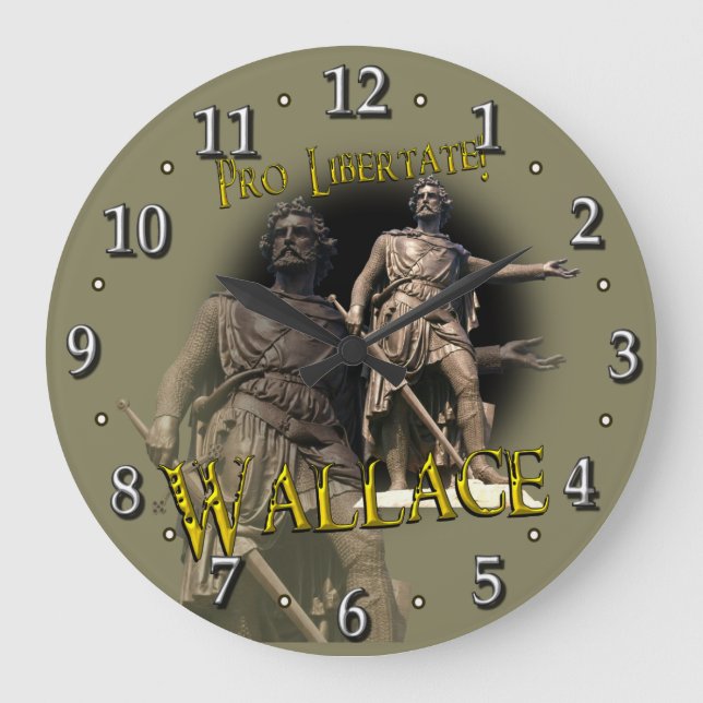 Scottish Clan Wallace Tartan Large Clock (Front)