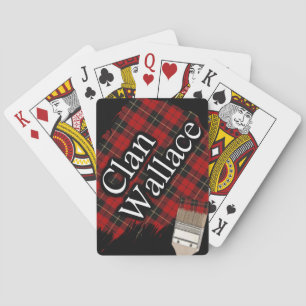 Scottish Clan Wallace Tartan Paint Brush Playing Cards