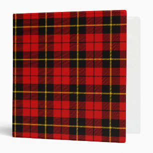 Scottish Clan Wallace Tartan Plaid Binder