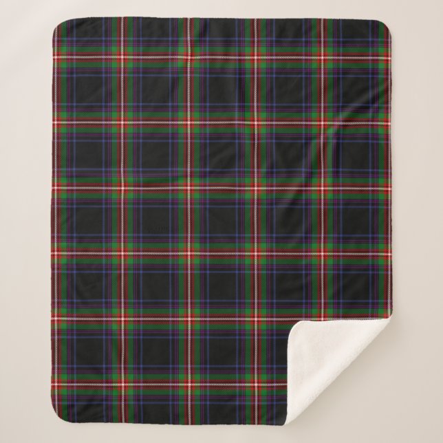 Scottish Clan Watt Tartan Plaid Sherpa Blanket (Front)
