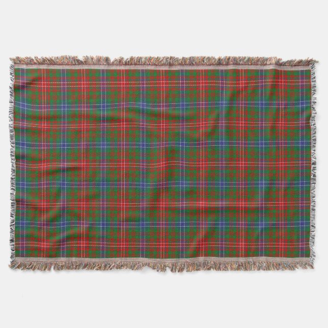 Scottish Clan Wilson Tartan Plaid Throw Blanket (Front)