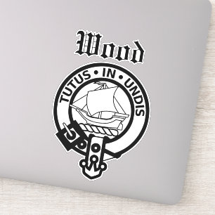 Scottish Clan Wood Crest Badge Large Sticker