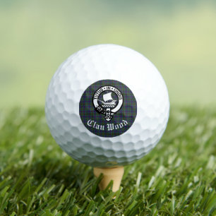 Scottish Clan Wood Crest & Tartan  Golf Balls