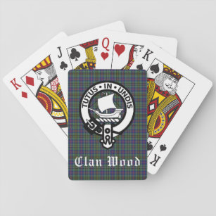 Scottish Clan Wood Crest & Tartan Playing Cards