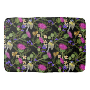 Scottish Cottagecore Thistle Pattern Bath Mat