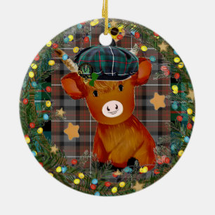 Scottish cow Baby first Christmas ornaments