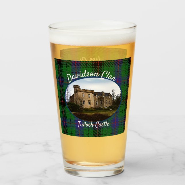 Scottish Davidson Clan Castle Tartan Family Glass (Front Filled)