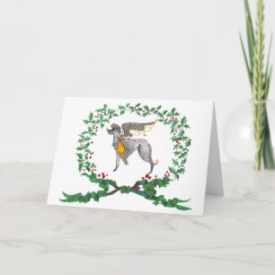 Scottish Deerhound Barking with JOY1 Holiday Card