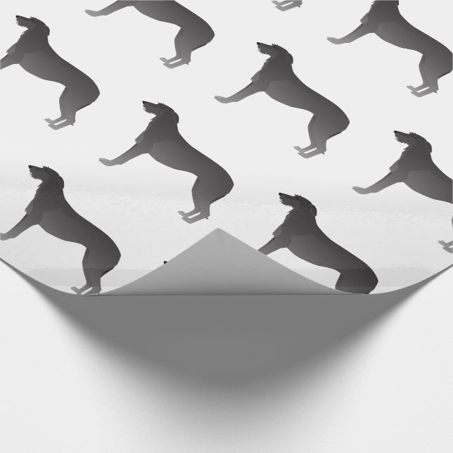 Scottish Deerhound Basic Dog Breed Silhouette Wrapping Paper (Corner)