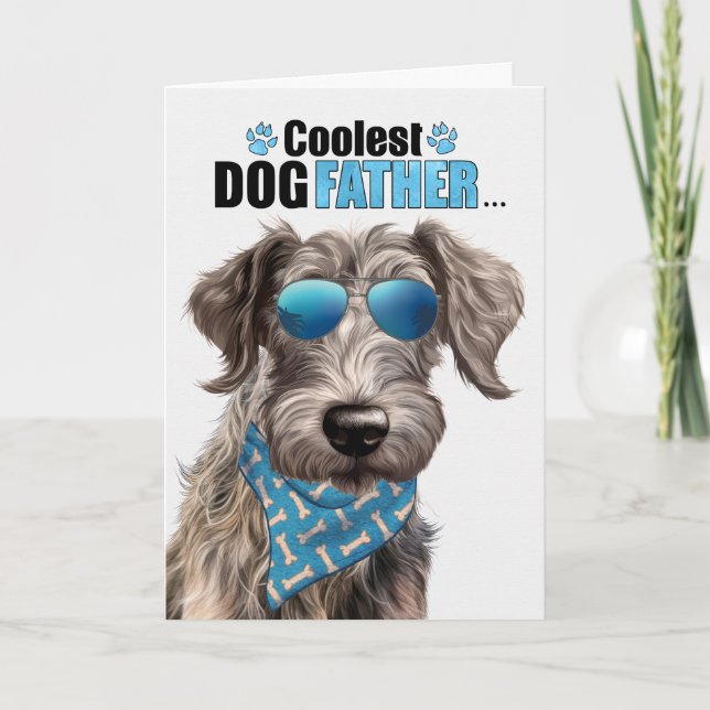 Scottish Deerhound Coolest Dad Ever Father's Day Holiday Card (Front)